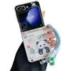 GULVQYF Custodia per Samsung Galaxy Z Flip 6/Galaxy Z Flip 7 FE, simpatica stampa con panda in stile cartone animato, design kawaii, con cordino da polso, per ragazze e ragazzi (Panda)