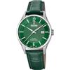 Festina Swiss Made Orologio Uomo Analogico in Pelle Verde | Movimento al Quarzo, Calendario, Vetro Zaffiro ad Alta Resistenza, Impermeabile 10 ATM F20007/5 Classic Leather