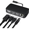 BolAAzuL Thunderbolt Dock Dual Monitor, BolAAzuL Dual 4K 60Hz Thunderbolt 3 Dock Hub, Hub 4 in 1 MST con cavo Thunderbolt integrato DisplayPort 1.2+HDMI 2.0+RJ45+USB 3.0 Hub