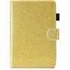 Generico DayQiQiPu Custodia per Xiaomi Redmi Pad 2 (25040RP0AG) 11,0 Pollici in Pelle PU con Supporto Motivo Brillante Cover Flip Folio Copertura con Portafoglio e Auto Sleep/Wake Oro