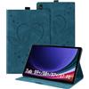 Auslbin Custodia per tablet Samsung Galaxy Tab S9+ 2023 12.4 Tab S7 FE S8+ S7+, Pelle PU goffrata a farfalla con funzione supporto, per SM-X810 X800 T730 T970, Blu