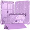 EspZanthic Glitter Cover per iPad Air 11 M4/M3/M2, Air 5a/4a Gen 10,9 Custodia Viola | Design Scintillante Brillante Porta Pencil Stile Bambini Ragazze Elegante Uso Quotidiano Leggero Sottile Antiscivolo Case
