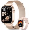 Fitonme Smartwatch Donna, 1.83" Orologio Smartwatch con Chiamata Bluetooth, 100+ Sport Fitness Tracker con Frequenza Cardiaca SpO2 Sonno, IP68 Impermeabile, Smart Watch per iOS & Android, Oro Rosa