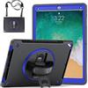 GUPENAA Custodia per iPad PRO 12,9 Pollici 2a Generazione 2017 e 1a Generazione 2015, Supporto Girevole 360°, Cover Protettiva TPU Resistente Robusta con Porta Penna+Maniglia+Tracolla,Black+Blue
