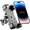 Generic Supporto per telefono da moto, regolabile, per manubrio di bicicletta e scooter, per iPhone Air 17 Pro Max/16 15 Series, iPhone 14, telefono da 4,7-6,8 pollici, doppio smorzatore di vibrazioni, nero