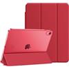 FINTIE Cover Custodia per iPad (A16) 11ª/10ª Gen 11/10.9, Rosso | Cover Tri-Fold Sottile e Leggera con Retro Semi-Trasparente, Supporto Stabile, Funzione Auto Sveglia/Sonno, Anti-Impronta
