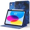 CACOE Cover a libro per iPad A16 11°/10° Generazione Portapenne | iPad 10° Generazione 2022 con Portapenne, Sottile Aupporto per Tablet, Custodia Protettiva Multi-Angolo,Cielo Stellato