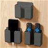 Generic Supporto da parete e doccia per cellulare, impermeabile, con forte retro autoadesivo, staffa per montaggio a parete per bagno, cucina e palestra (grigio, 3 pezzi)