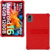 AKNICI Custodia Silicone per DOOGEE U12 Tablet 12 Pollici, Protettiva Cover con Supporto Integrato per DOOGEE T36/ TECLAST T60AI/ Blackview Mega2 Tablet 12 Pollici, Rosso