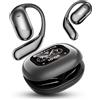 JUNJIEUNVO Q16 PRO - Auricolari wireless per traduzione con Bluetooth 5.4 per 70 ore, per sport, aperti, con touch screen Bluetooth wireless, con ganci, impermeabilità IPX5, colore nero