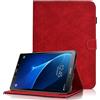 Oduio Custodia per Samsung Galaxy Tab A6 10,1 2016 (SM-T580 / T585) Multi-angli Cover con Funzione di Supporto Pelle PU Flip Tablet Case, Auto Sveglia/Sonno per Galaxy Tab A 10.1'' 2016 - Rosso