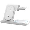 Generic Stazione di ricarica rapida wireless 3 in 1, supporto pieghevole dal design compatto per telefoni, orologi e auricolari, per casa, ufficio, viaggi, colore bianco