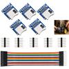 Hilacini 5 Pezzi Modulo Micro SD, Modulo Scheda SD, Lettore Micro Card con Pin e Cavi Dupont, Mini Adattatore TF SPI Estensione Memoria Lettore Masterizzatore SDHC per Progetti DIY