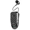 r2digital Auricolari Clip on Bluetooth R9000 con microfono, Cuffie Auricolare Clip-on con Cavo Retrattile, Cuffie clip intrauricolari Musica, Auricolari Clip on con di Avviso Vibrazione (Clip-on R9000)
