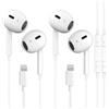 AEAOA Confezione da 2 cuffie Lightning con cavo, certificate Apple MFi per iPhone 14/14 Plus/13/12/11/8/7 X Pro Max, auricolari in-ear HiFi audio stereo