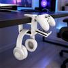 Generic Supporto per cuffie rotante con rotazione a 360° - Supporto regolabile con morsetto sotto scrivania, regalo per la Festa di San Valentino, supporto universale per cuffie da gaming e ufficio (Bianco)