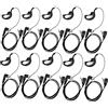 Lsgoodcare 2-pin Advanced G Shape Police Auricolare PTT Auricolare con microfono compatible with Motorola Walkie Talkie 2 Way Radio CP040 CP200 Xtni DTR VL50 - Confezione da 10