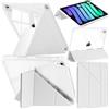 A-BEAUTY Custodia Compatibile con iPad mini (A17 Pro, Modello 2024, 7a Generazione) / mini 6 2021 con Portapenne, Chiaro Antiurto, Supporto Pieghevole a Y 6 in 1, Auto Svegliati/Sonno, Bianco