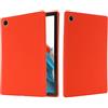 Nikaque Custodia per tablet Samsung Galaxy Tab A8 da 10,5 pollici (SM-X200/X205/X207), in silicone liquido, flessibile in gomma morbida, sottile, protettiva, antiurto, colore: rosso