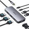 MOKiN Docking Station con Doppio DisplayPort, Hub USB per Laptop 8 in 1 con 2 DP, 1 HDMI, VGA, USB C 2.0 e USB A 2.0, Adattatore PD 100W, Adattatore USB C per Multi Monitor per Laptop Surface/HP/Lenovo