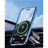 Generic Supporto per telefono da auto con ricarica wireless, supporto per bocchetta dell'aria per auto, installazione rapida con presa forte, ricarica rapida e sicura per iPhone, nero