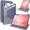 Lemxiee Cover per Samsung Galaxy Tab S12 Ultra & Tab S11 Ultra 14.6 Case per supporto rotante & Slot per penna Custodia in pelle PU + Acrilico trasparente