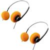 Wpppan 2 auricolari retrò leggeri, over-ear, cuffie vintage con ferretto, cuffie stereo Hi-Fi, per la maggior parte dei telefoni cellulari e Pevices (arancione)