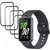 Generic Confezione da 4 pellicole proteggi schermo per orologio compatibili con Samsung Galaxy Fit 3, in vetro temperato con durezza 9H