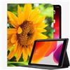 YENDOSTEEN Custodia Compatibile con iPad Pro 12,9 Pollici (3/4 Generazione,Modello 2018/2020),Fiori gialli di girasole sfocati verdi Riattivazione/Sospensione Automatica, Supporto per Pencil