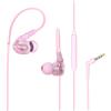 MOXKING Cuffie cablate impermeabili con microfono rosa | Auricolari sportivi con bassi potenti, ideali per la corsa e l'allenamento in palestra