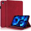 Succtopy Custodia iPad Air 5/4 (10,9-Pollici, Modello 2022/2020, 5a/4a Generazione),Cover in Pelle PU Flip Portafoglio con Porta Penna,Custodia Protettiva con Slot Card iPad Air 5/4 2022/2020,Rosso