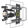 GUZHIKU Supporto TV Parete per 32-65 Pollici, Orizzontale Verticale Braccio TV Portata 32,5 kg, ±90° Rotazione Supporto TV Estensibile Girevole Inclinabile, Doppio Braccio Articolato Max VESA 400x400