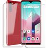 KJYF Custodia Cover per Blackview A80 Plus + Pellicola Protettiva in Vetro Temperato, Transparent Silicone Anti-Giallo TPU Cover, 2 Pezzi Schermo Protettore per Blackview A80 Plus (6.49) - Clear