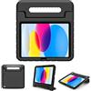 ProCase Custodia iPad A16 11 Generazione 11 Pollici 2025/10 Generazione 10,9 Pollici 2022 per Bambini, Cover Antiurto con Maniglia Convertibile -Nero