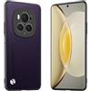 Longstong Custodia Adatta per HONOR Magic6 Pro 5G (6.8), Cover in pelle metallica serie CODE - Viola scuro