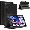 CONAPIKA Cover per DOOGEE U12, Ultra Sottile Folio Magnetico Custodia protettiva in PU pelle Cover Multi-Angolo Regolabili Supporto Caso con Porta Penna e Cinturino da Polso,Nero
