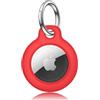 Meliya AirTag Portachiavi per Apple Airtag, Custodia in Plastica per Apple Airtag, Portatile Cover Protettiva per AirTag per Zaini e Animali Domestici (Rosso)