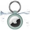 Inesore Clear Case for Apple AirTag 1/2, Waterproof Holder 1 Pack | Transparent Carbon Fibre Look for AirTag Key Fob, Scratch-Resistant Mount for Pet Collars, Luggage Tags, Clear-Green