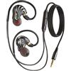 Holiper 3,5mm Jack Hifi Auricolari con filo Doppio Driver, Cuffie Cablate in Ear Headphones, Cavo da 1,2 Metri con Ganci per le Orecchie, Wired Sport Cuffiette per Musica Laptop PC MP3 Player