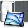 4UBonLife Custodia per iPad Air 11 Pollici M4/M3/M2 (2026/2025/2024), iPad Air 5a/4a Gen 10,9 con Portapenna Cover Retro Rigido Trasparente, Smart Case Antiurto Anti-Ingiallimento, Grigio Siderale