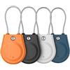 CITYWAY Custodia per AirTag (1a e 2a generazione) Airtag Lock Case con cavo metallico, impermeabile IPX8, per bagagli, portachiavi, etichette bagagli zaino (confezione da 4, nero, arancione, bianco, blu)