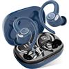 Jesebang Cuffie Bluetooth Sport, Auricolari 5.4 con Mic Stereo, YT18 Cuffie Wireless | Ricarica Rapida USB-C, Cuffiette Doppio Display LED, IP7 Impermeabili Auricolare, 48H, Cuffie Senza Fili Corsa Running, Blu