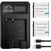 LOTUS POWER Batterie di ricambio NP 40 con Caricatore LCD, Batteria ricaricabile e Caricabatteria da 1500mAh NP-40 per Casio EX-Z750 EX-Z1000 / AZ521 / SOSUN HD 1080P (2 Batterie e 1 Caricatore)