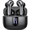 taopod Cuffie Bluetooth, Auricolari Bluetooth 5.2 Stereo HiFi Con Microfono E Custodia Di Ricarica,40 Ore Di Riproduzione Auricolari Bluetooth Sport