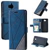 Kukoufey Cover per Huawei Y6 2017,Custodia in Pelle Custodia per Huawei Nova Young 4G MYA-L11 MYA-L03 MYA-L23 MYA-L02 MYA-L22 / Y6 2017 MYA-L41 / Y5 2017 Custodia Cover Case Blue