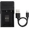Norifon NP-W126 USB Caricatore per Fujifilm FinePix HS30, HS30EXR | Compatibile con Fujifilm FinePix HS33EXR, HS35EXR, HS50EXR, X-A1, X-E1, X-E2, X-M1, X-Pro1, X-T1, X-T10 Fotocamera