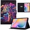 Auslbin Cover Samsung Tab S6 Lite, in pelle PU di alta qualità con funzione automatica Sleep/Wake, colorata per Cover Samsung Tab S6 Lite, Girafe