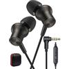 ASKUBSKU Cuffie con jack per PC portatile Chromebook Galaxy A25 A15 per chiamate | Auricolari magnetici, jack da 3,5 mm, con cavo, microfono, isolamento acustico, per Kindle Switch, Android, scuola