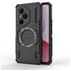 Longstong Custodia Armatura Magnetica per HONOR 400 Pro 5G (6.7 Inches) - Nero