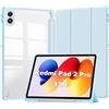 CAUHENYEE Custodia per Xiaomi Redmi Pad 2 Pro 12.1 Cover, [Tripla Protezione] Antiurto, Chiusura Magnetica, Retro Trasparente - Custodia con Funzione Sleep e Supporto Pieghevole - Blu